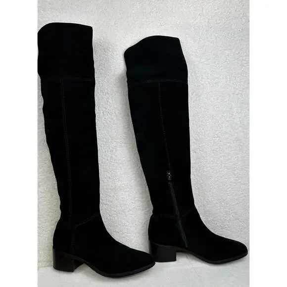 Coach Lucia Knee High Boots Black Suede Women's Size 7B